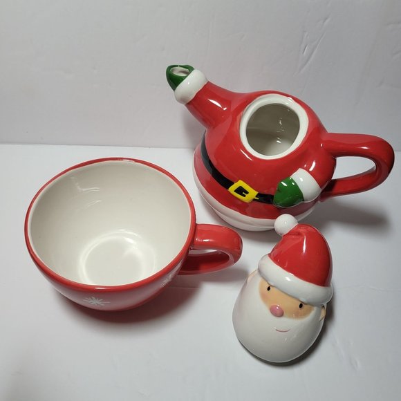 Hallmark Santa Teapot with Cup Stack Set of 3 - Picture 7 of 12